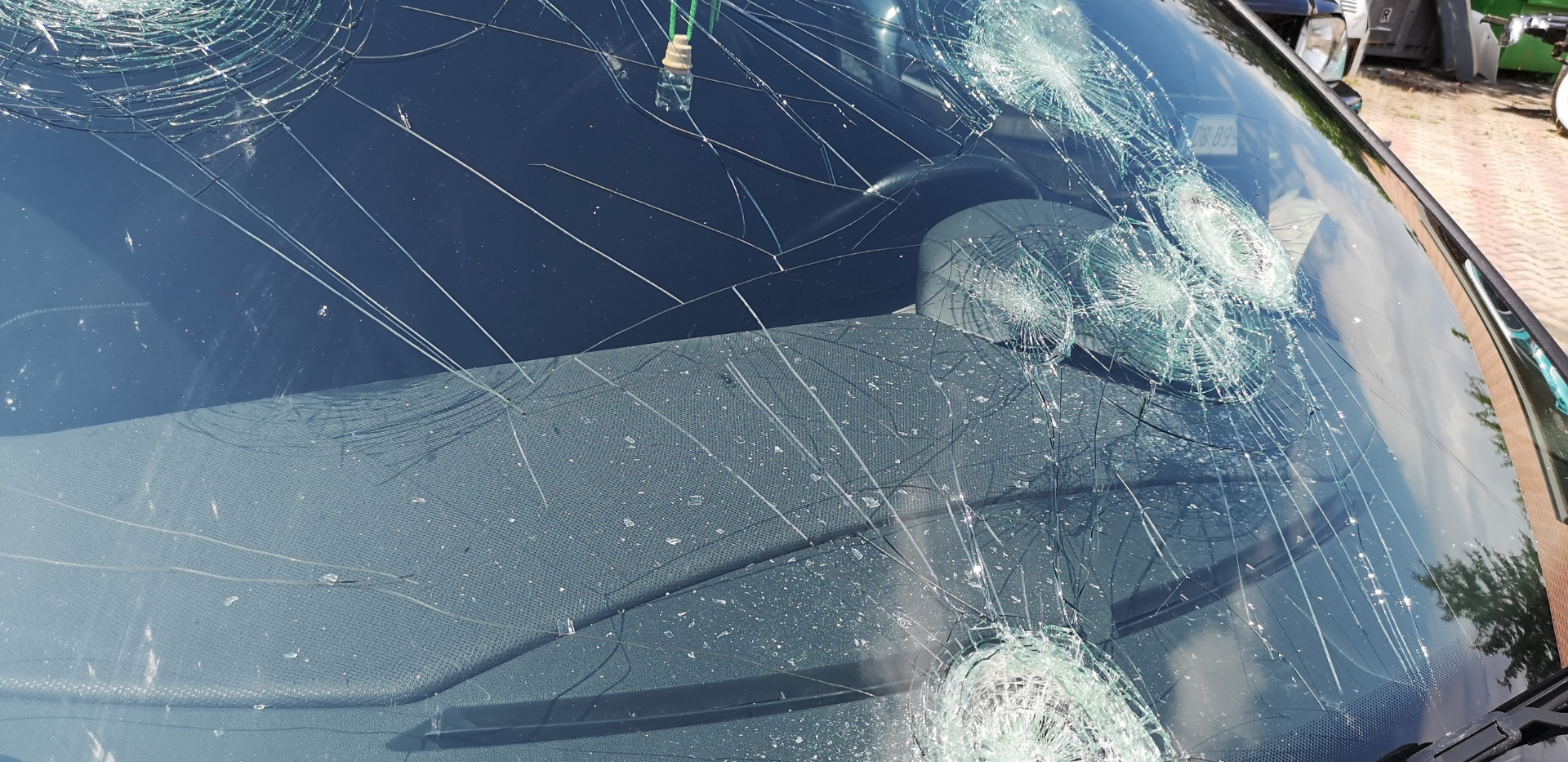 Hail Damaged Cracked Windshield